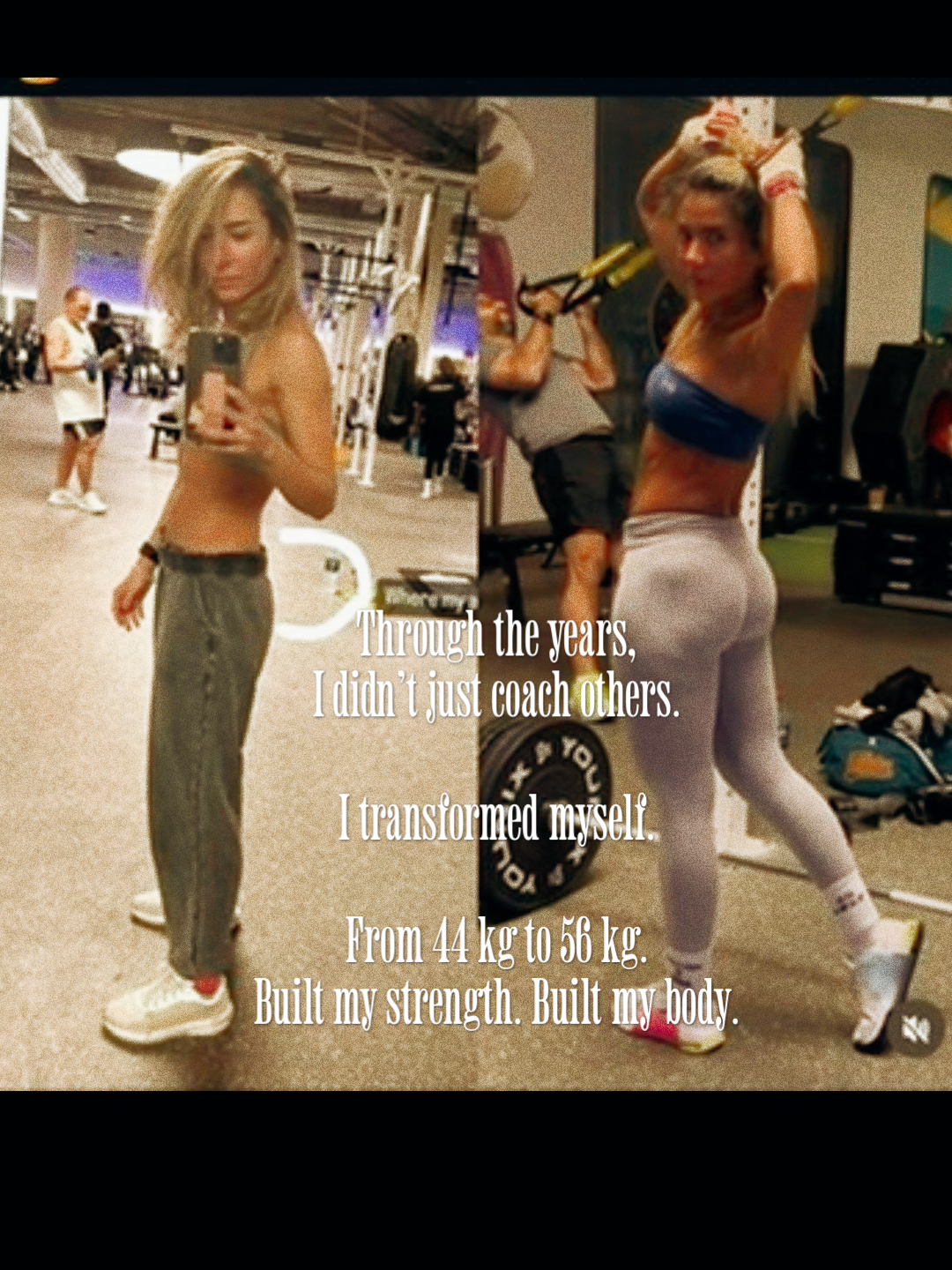 Leila Layana personal transformation: from 44kg to 56kg, built strength and body over the years